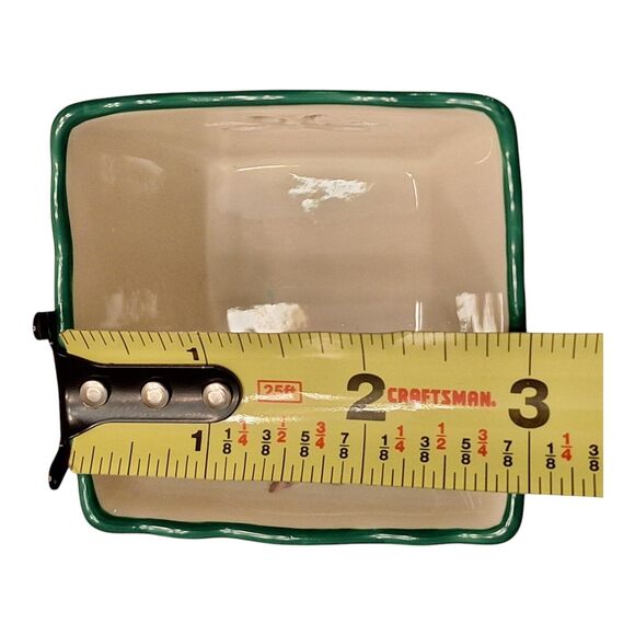 Spode Christmas Tree Pierced Votive Holder Square Glazed Porcelain Scalloped Rim - Picture 9 of 10